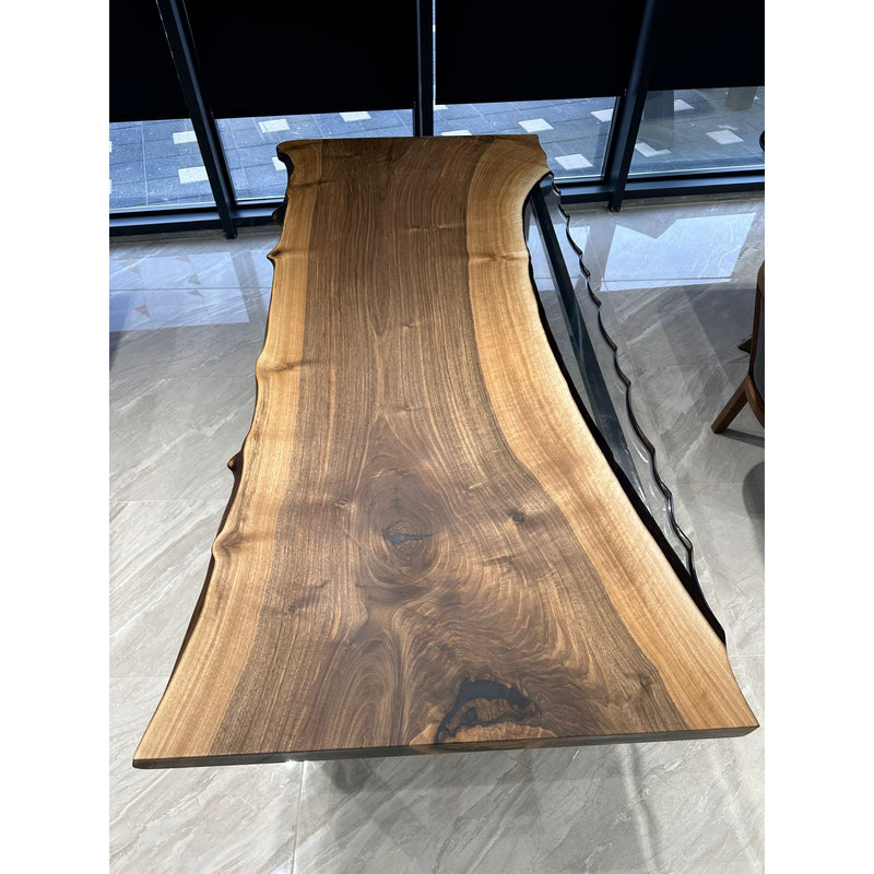 Walnut Slab Dining Table - boccainteriors