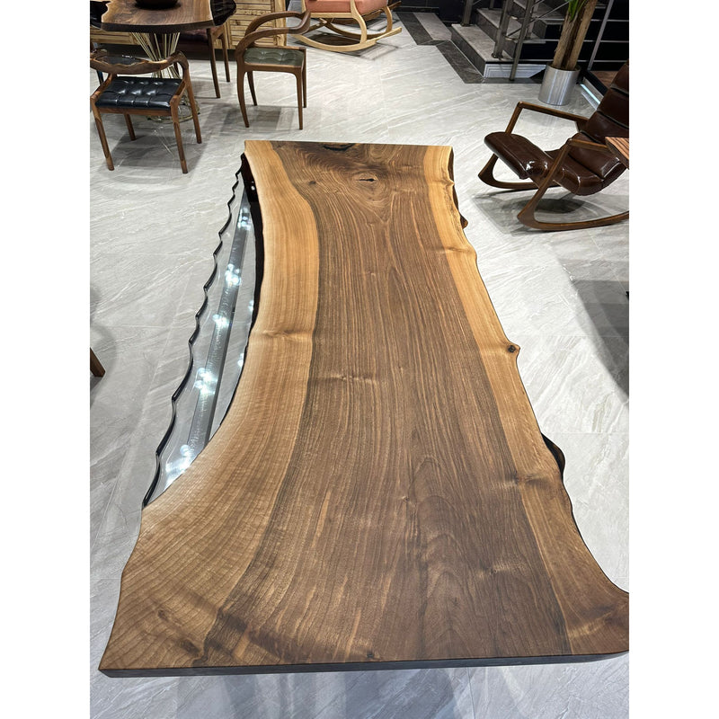 Walnut Slab Dining Table - boccainteriors