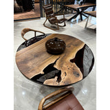 Walnut Slab Epox Coffee Table - boccainteriors