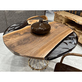 Walnut Slab Epox Coffee Table - boccainteriors