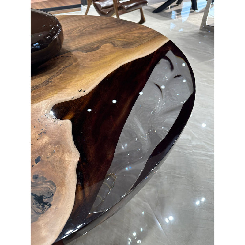 Walnut Slab Epox Coffee Table - boccainteriors